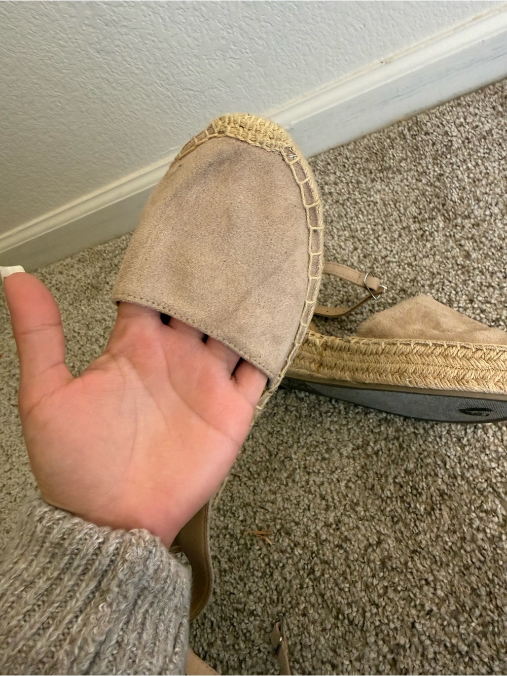 Soda Beige/Tan Espadrille Wedge Sandals
